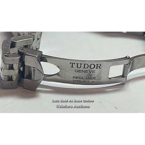 315 - Tudor Geneve stainless steel wristwatch model M15000, 2.5cm dial with ten round brilliant cut diamon... 