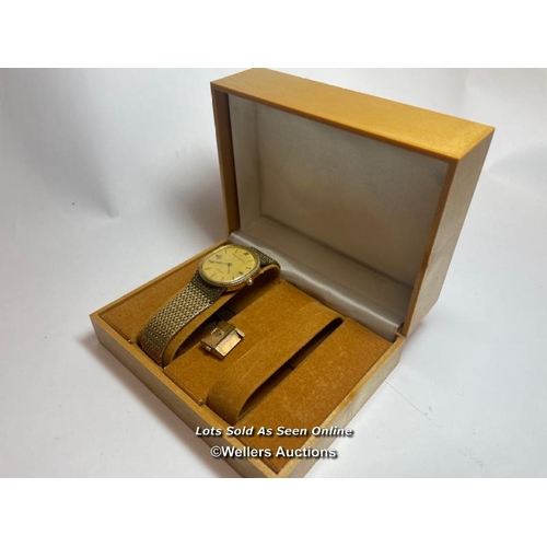 320 - Vintage Girrard Perregaux ellipse gold plated dress watch, 2.5cm wide dial with box