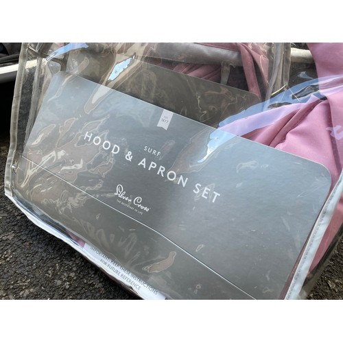 8201 - SILVERCROSS SURF 2 FULL PRAM SET, WITH EXTRA PINK HOOD AND APRON SET, FULLY FUNCTIONAL, SEE IMAGES F... 