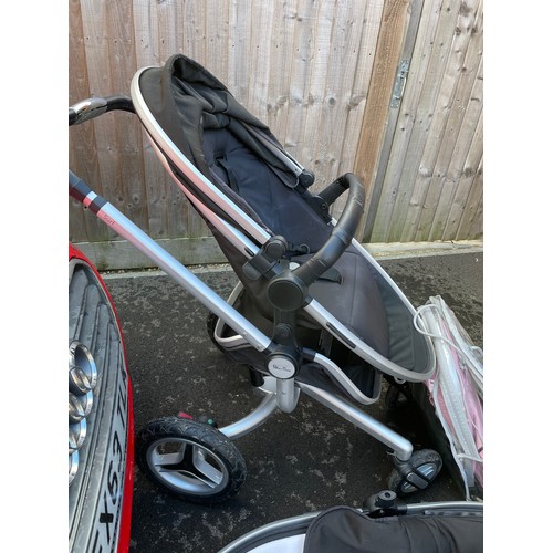 8201 - SILVERCROSS SURF 2 FULL PRAM SET, WITH EXTRA PINK HOOD AND APRON SET, FULLY FUNCTIONAL, SEE IMAGES F... 