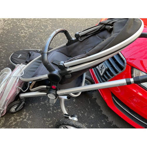 8201 - SILVERCROSS SURF 2 FULL PRAM SET, WITH EXTRA PINK HOOD AND APRON SET, FULLY FUNCTIONAL, SEE IMAGES F... 