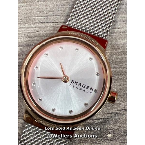 8011 - SKAGEN WOMEN'S FREJA BRACELET STRAP WATCH, / NOT CURRENTLY WORKING(MAY REQUIRE NEW BATTERY) / SIGNS ... 