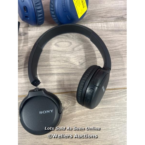 8032 - 2X SONY ON-EAR HEADPHONES & 1X QUAIL DIGITAL HEADSET / SIGNS OF USE / UNTESTED / T19