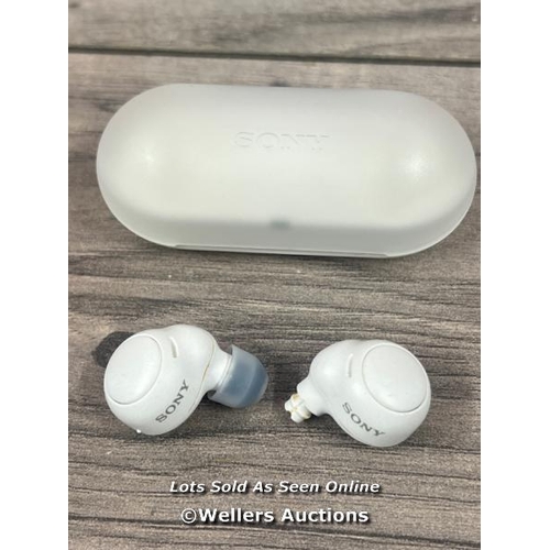 8034 - SONY WF-C500 TRUE WIRELESS BLUETOOTH IN-EAR HEADPHONES / CHARGING CASE & LEFT EARPOD POWER UP / RIGH... 