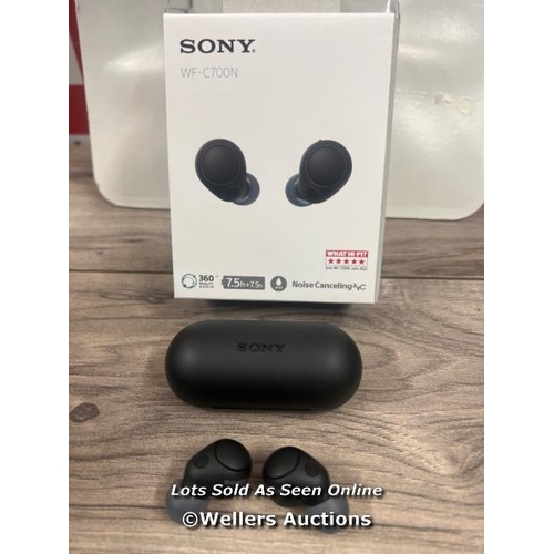 8044 - SONY WF-C700N NOISE CANCELLING IN-EAR HEADPHONES / POWER UP, CONNECT TO BT, PLAY MUSIC, MINIMAL SIGN... 