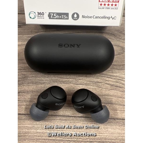 8044 - SONY WF-C700N NOISE CANCELLING IN-EAR HEADPHONES / POWER UP, CONNECT TO BT, PLAY MUSIC, MINIMAL SIGN... 