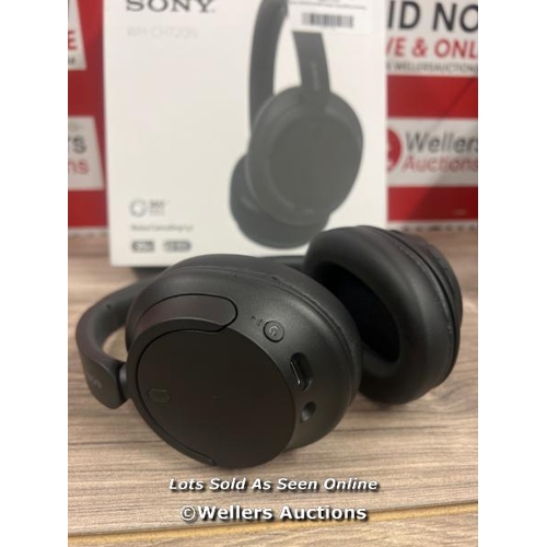 8045 - SONY WHCH720NB NOISE CANCELLING OVEREAR HEADPHONES / POWER UP, CONNNECT TO BT, PLAY MUSIC, VERY MINI... 