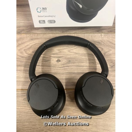 8046 - SONY WHCH720NB NOISE CANCELLING OVEREAR HEADPHONES / POWER UP, CONNNECT TO BT, PLAY MUSIC, VERY MINI... 