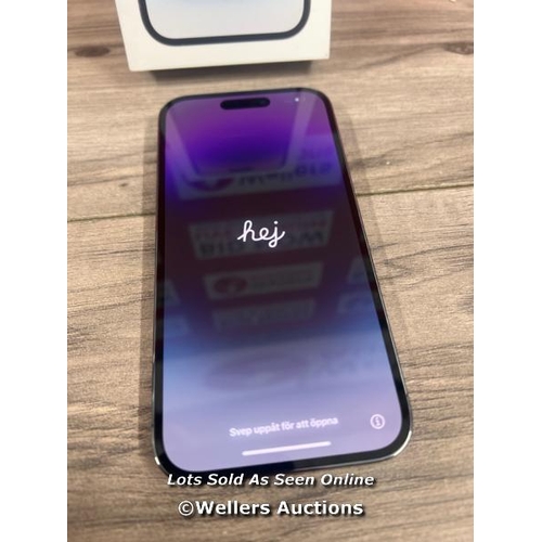 8048 - APPLE IPHONE 14 PRO 256GB SIM FREE MOBILE PHONE IN DEEP PURPLE, MQ1F3ZD/A / ICLOUD UNLOCKED / POWERS... 