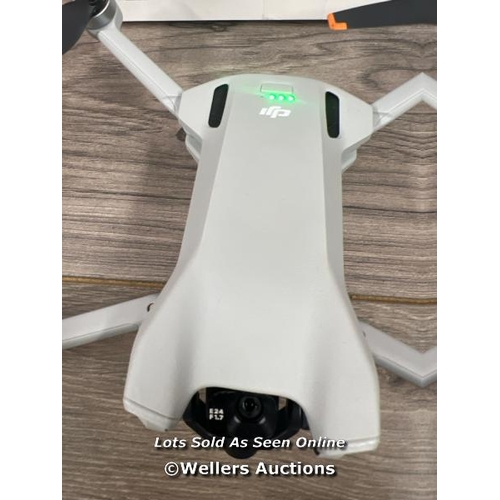 8053 - DJI MINI 3 WITH DJI REMOTE CONTROL / POWERS UP, SIGNS OF USE, DAMAGED GIMBAL(SEE IMAGES), FLIES SUCC... 