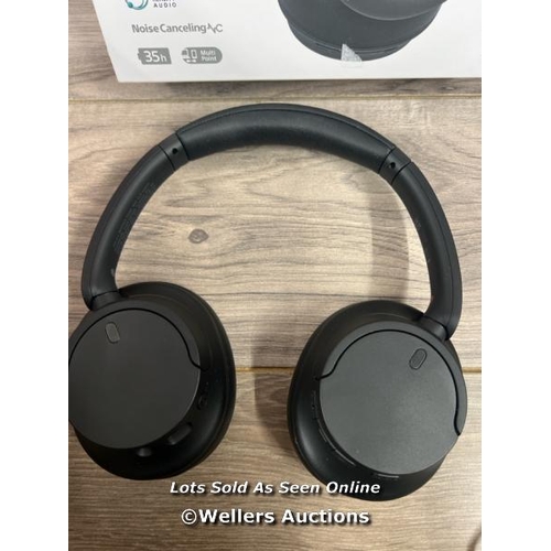 8055 - SONY WHCH720NB NOISE CANCELLING OVEREAR HEADPHONES / POWER UP, CONNNECT TO BT, PLAY MUSIC, MINIMAL S... 