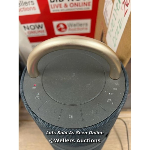 8062 - LG XBOOM 360 WIRELESS SPEAKER / POWERS UP, CONNECTS TO BT, PLAYS MUSIC, MINIMAL SIGNS OF USE, LIGHT ... 