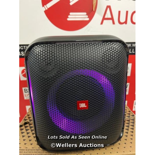 8068 - JBL PARTYBOX SPEAKER WITH MICROPHONE / POWERS UP AND APPEARS FUNCTIONAL, NOT FULLY TESTED, WITHOUT P... 