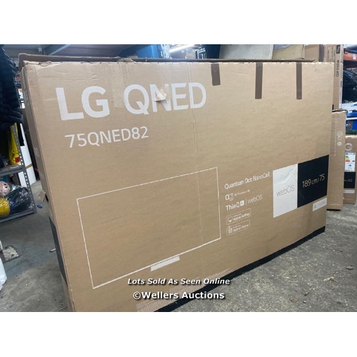 8073 - LG 75QNED826RE 75 INCH QNED 4K ULTRA HD TV / POWERS UP AND APPEARS FUNCTIONAL, OVERALL GOOD COSMETIC... 