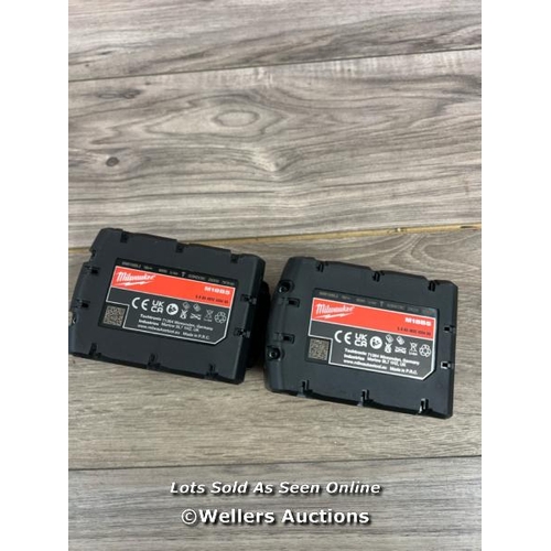 8096 - MILWAUKEE M18B5 X2 *TWIN PACK* 18V 5.0AH LI-ION BATTERIES