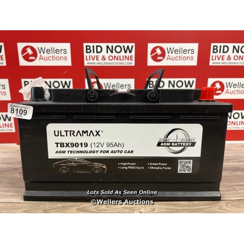 8109 - ULTRAMAX ADVANCED AGM 019 CAR BATTERY VW 7P0915105C, 95861109221