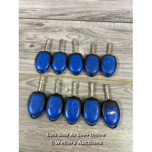 8118 - 10 X FORD TRANSIT 3 BUTTON REMOTE KEY FOB MK7 TIPPER VAN BLUE TESTED & WORKING