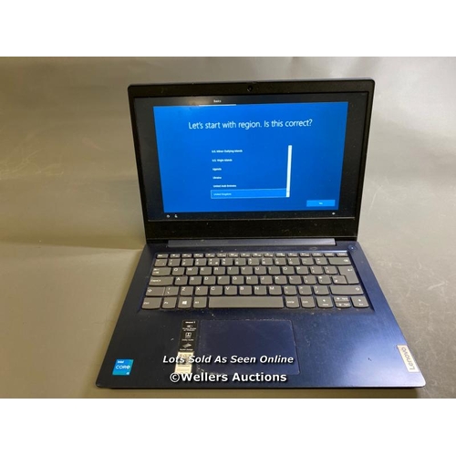 9584 - LENOVO IDEAPAD 3 / 4GB RAM / 128GB HD / I3-1115G4 @ 3.0GHZ / SN: PF38FDF / PROFESSIONALLY WIPED AND ... 