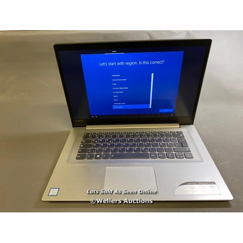 9586 - LENOVO IDEAPAD 320S / 8GB RAM / 1TB HD / I5-8250U @ 1.60GHZ / SN: MP1EYEJ6 - CHASSIS DAMAGED / PROFE... 