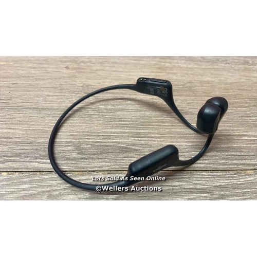 8051 - SHOKZ OPEN RUN BONE CONDUCTION HEADPHONES / POWERS UP AND CONNECTS TO BLUETOOTH, SOUND FROM BOTH SID... 