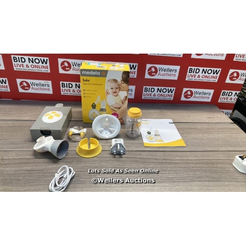 7600 - MEDELA SOLO SINGLE ELECTRIC BREAST PUMP / POWERS UP, MINIMAL SIGNS OF USE / H66