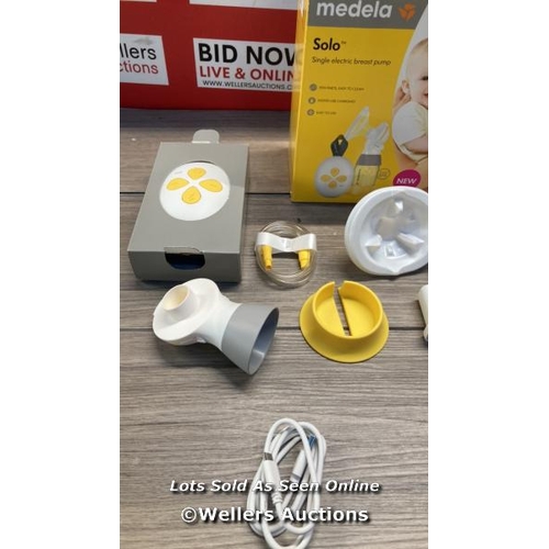 7600 - MEDELA SOLO SINGLE ELECTRIC BREAST PUMP / POWERS UP, MINIMAL SIGNS OF USE / H66