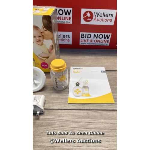 7600 - MEDELA SOLO SINGLE ELECTRIC BREAST PUMP / POWERS UP, MINIMAL SIGNS OF USE / H66