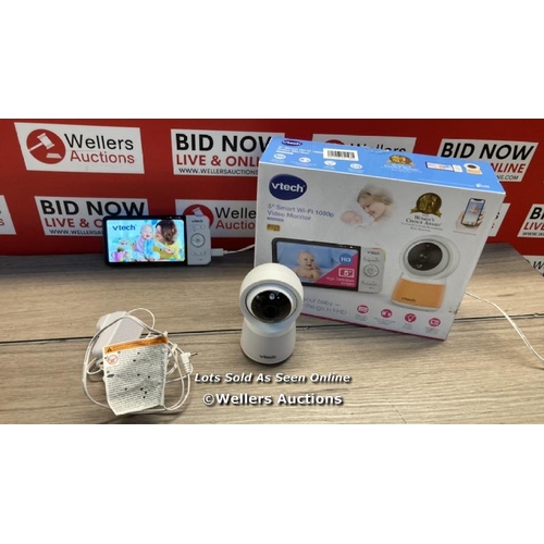 7604 - VTECH RM5754HD 5INCH SMART WI-FI 1080P VIDEO BABY MONITOR / POWERS UP / SIGNS OF USE / H66