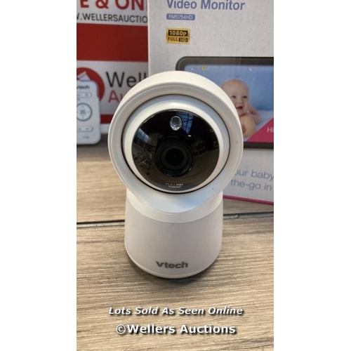 7604 - VTECH RM5754HD 5INCH SMART WI-FI 1080P VIDEO BABY MONITOR / POWERS UP / SIGNS OF USE / H66