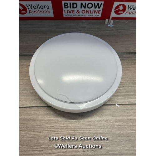 7611 - JOHN LEWIS MILES LED FLUSH CEILING LIGHT, WHITE / MINIMAL SIGNS OF USE / CRACKED / H67