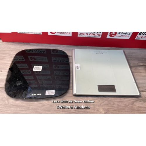 7649 - 2 X SALTER BATHROOM SCALES / BOTH SIGNS OF USE, UNTESTED / H73