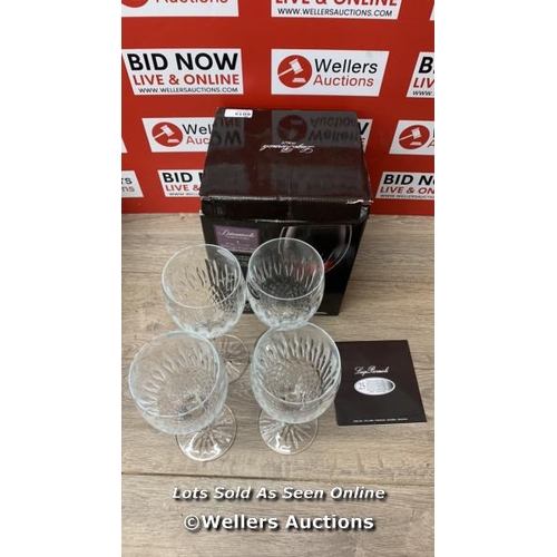 6015 - LUIGI BORMIOLI DIAMANTE CRYSTAL WINE GLASSES / APPEARS NEW OPEN BOX / A48