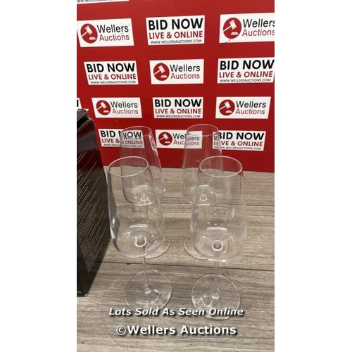 6017 - LUIGI BORMIOLI TALISMANO CRYSTAL FLUTE GLASSES, 8 PACK / APPEARS NEW OPEN BOX / A48