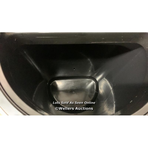 6053 - EKO STAINLESS STEEL SEMI-ROUND MOTION SENSOR BIN - 47L / BROKEN LID / SIGNS OF USE / P6