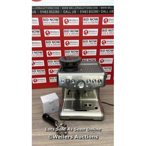 6079 - SAGE BARISTA EXPRESS BES875BSS PUMP COFFEE MACHINE / POWERS UP / SIGNS OF USE / A35