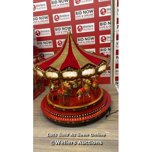 6094 - 17 INCH (43.1CM) MARQUEE DELUXE CHRISTMAS CAROUSEL WITH 240 LED LIGHTS AND SOUNDS (2023) / POWERS UP... 