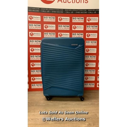 6095 - AMERICAN TOURISTER JETDRIVER LARGE 4 WHEEL SPINNER CASE / COMBINATION UNLOCKED / WHEELS, HANDLES & Z... 