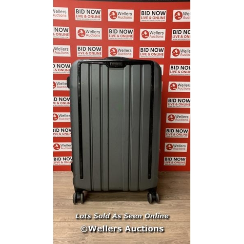 6098 - SAMSONITE AMPLITUDE LARGE HARDSIDE CASE / COMBINATION UNLOCKED / WHEELS, HANDLES & ZIPS IN GOOD COND... 