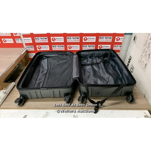 6098 - SAMSONITE AMPLITUDE LARGE HARDSIDE CASE / COMBINATION UNLOCKED / WHEELS, HANDLES & ZIPS IN GOOD COND... 