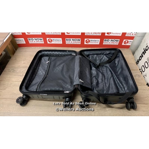 6098 - SAMSONITE AMPLITUDE LARGE HARDSIDE CASE / COMBINATION UNLOCKED / WHEELS, HANDLES & ZIPS IN GOOD COND... 