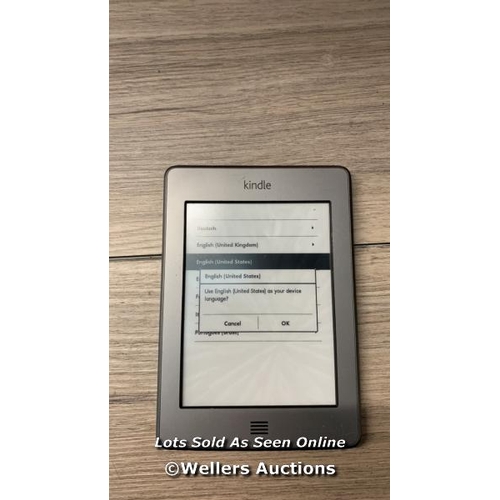 7088 - AMAZON KINDLE TOUCH / D01200 / RESTORED TO FACTORY DEFAULTS / G11