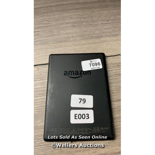 7096 - AMAZON KINDLE - 8TH GEN (2016) / SY69JL / RESTORED TO FACTORY DEFAULTS / G11