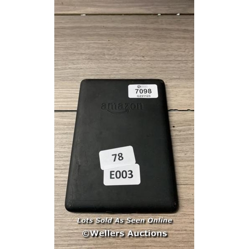 7098 - AMAZON KINDLE PAPERWHITE / RESTORED TO FACTORY DEFAULTS / G11