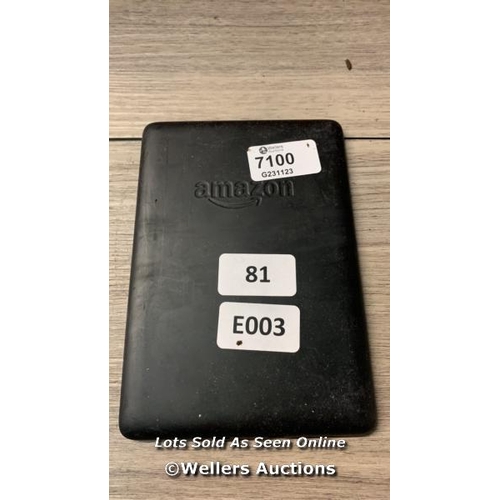 7100 - AMAZON KINDLE PAPERWHITE / RESTORED TO FACTORY DEFAULTS / G11