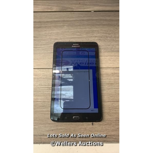 7113 - SAMSUNG GALAXY TAB E / SN: R54JB00BVKX / GOOGLE ACCOUNT LOCKED / RESTORED TO FACTORY DEFAULTS / G11