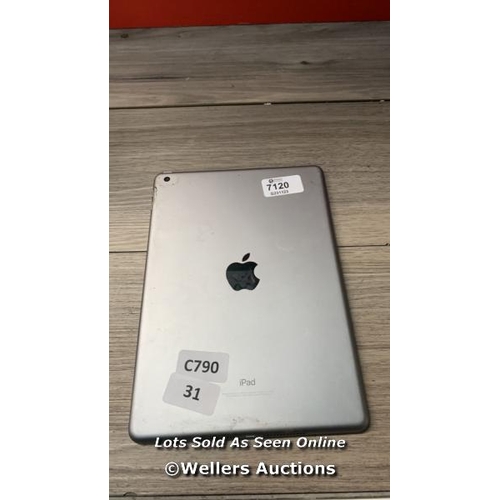 7120 - APPLE IPAD - 5TH GEN / A1822 / 128GB / SERIAL: F9FTKC6UHLED / I-CLOUD (ACTIVATION) LOCKED / RESTORED... 