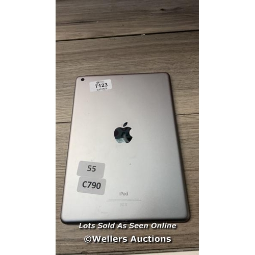 7123 - APPLE IPAD - 6TH GEN / A1893 / 128GB / SERIAL: GG7Y80J5JF8M / I-CLOUD (ACTIVATION) LOCKED / RESTORED... 