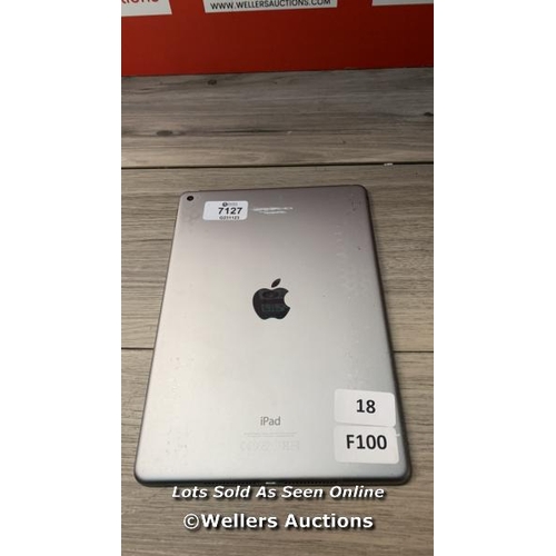 7127 - APPLE IPAD AIR 2 / A1566 / 64GB / SERIAL: DMPNVECDG5VW / I-CLOUD (ACTIVATION) LOCKED / RESTORED TO F... 