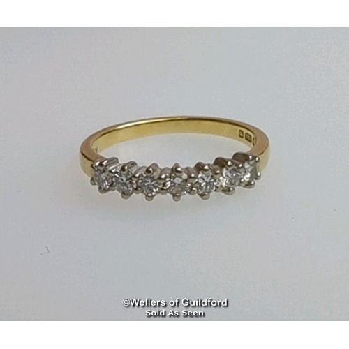 364 - Diamond half eternity ring in 18ct hallmarked gold, London 1983. Diamond weight approximately 0.40ct... 