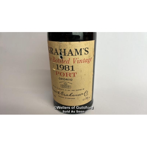 56 - Graham's Late bottled vintage 1981 port, 70cl, 20% vol / Please see images for fill level and genera... 